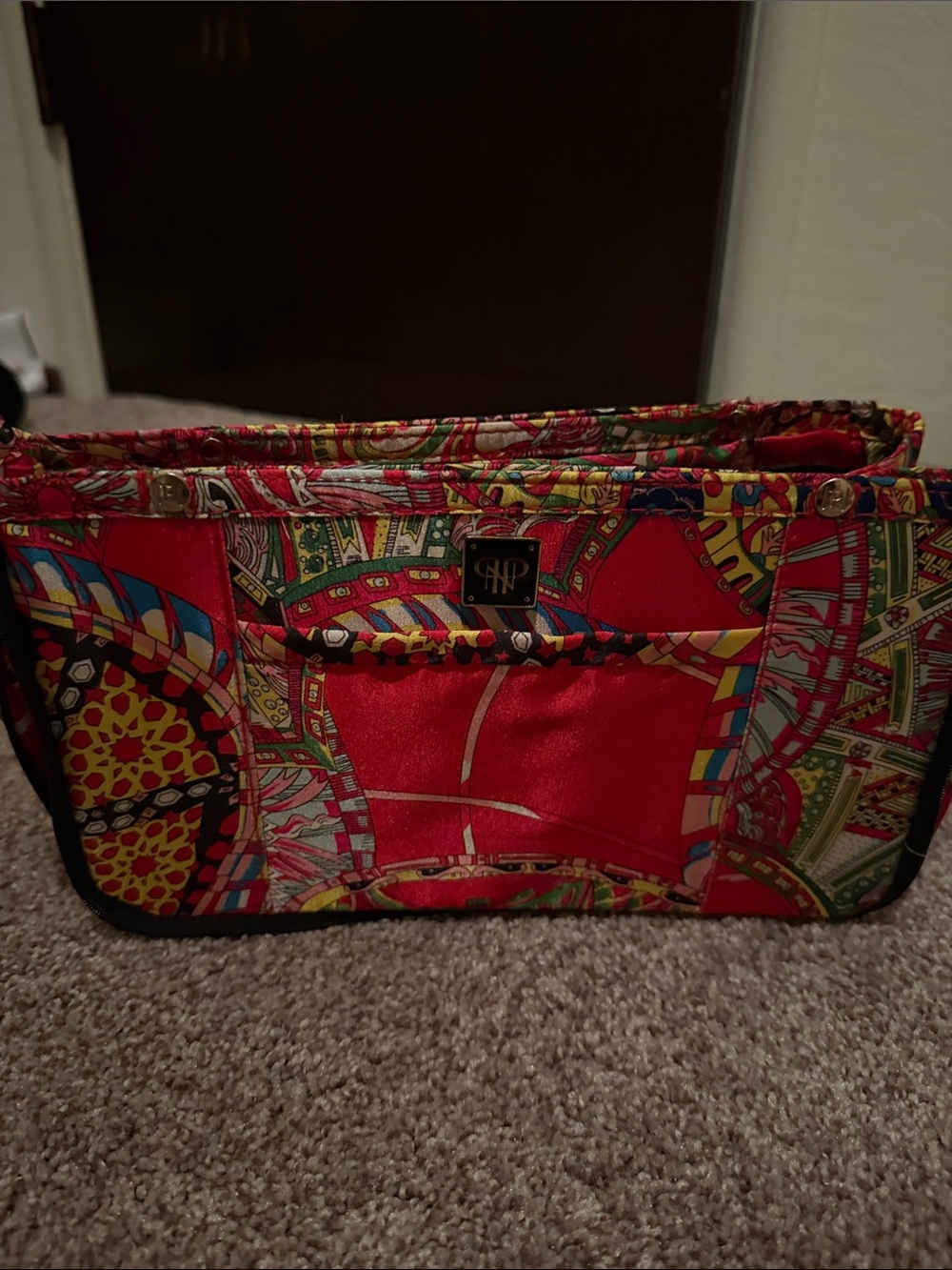 Colorful Red Patterned Women’s Bag Organizer Insert